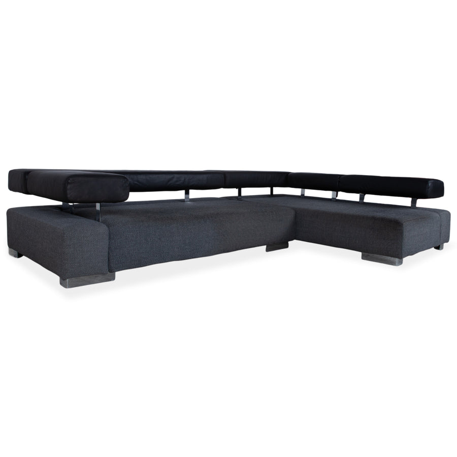 Brühl Sunrise Fabric Leather Corner Sofa Sofa Couch Manual Function