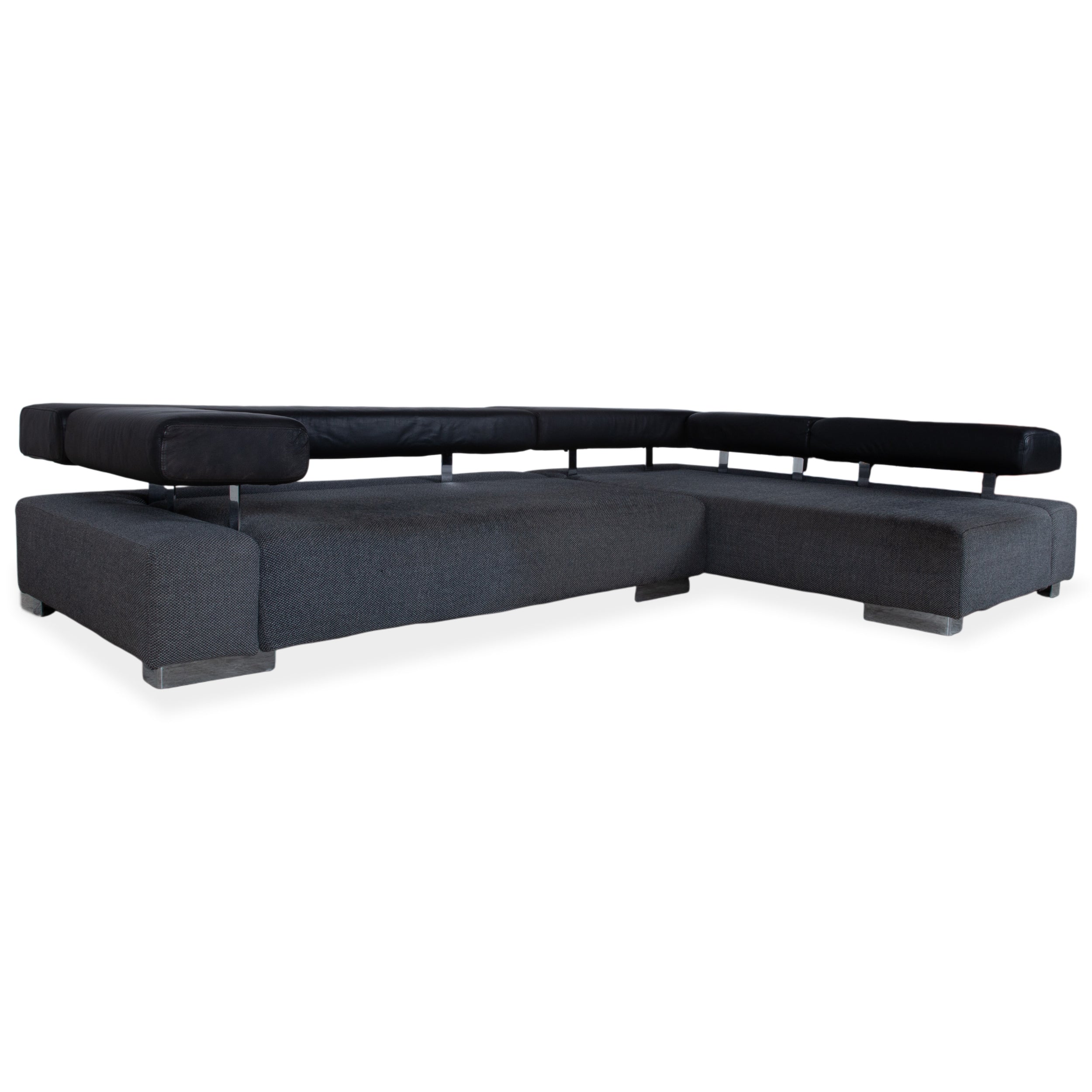 Brühl Sunrise Fabric Leather Corner Sofa Sofa Couch Manual Function