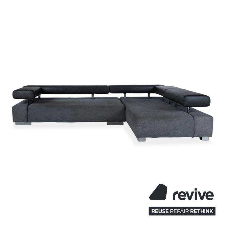 Brühl Sunrise Fabric Leather Corner Sofa Sofa Couch Manual Function