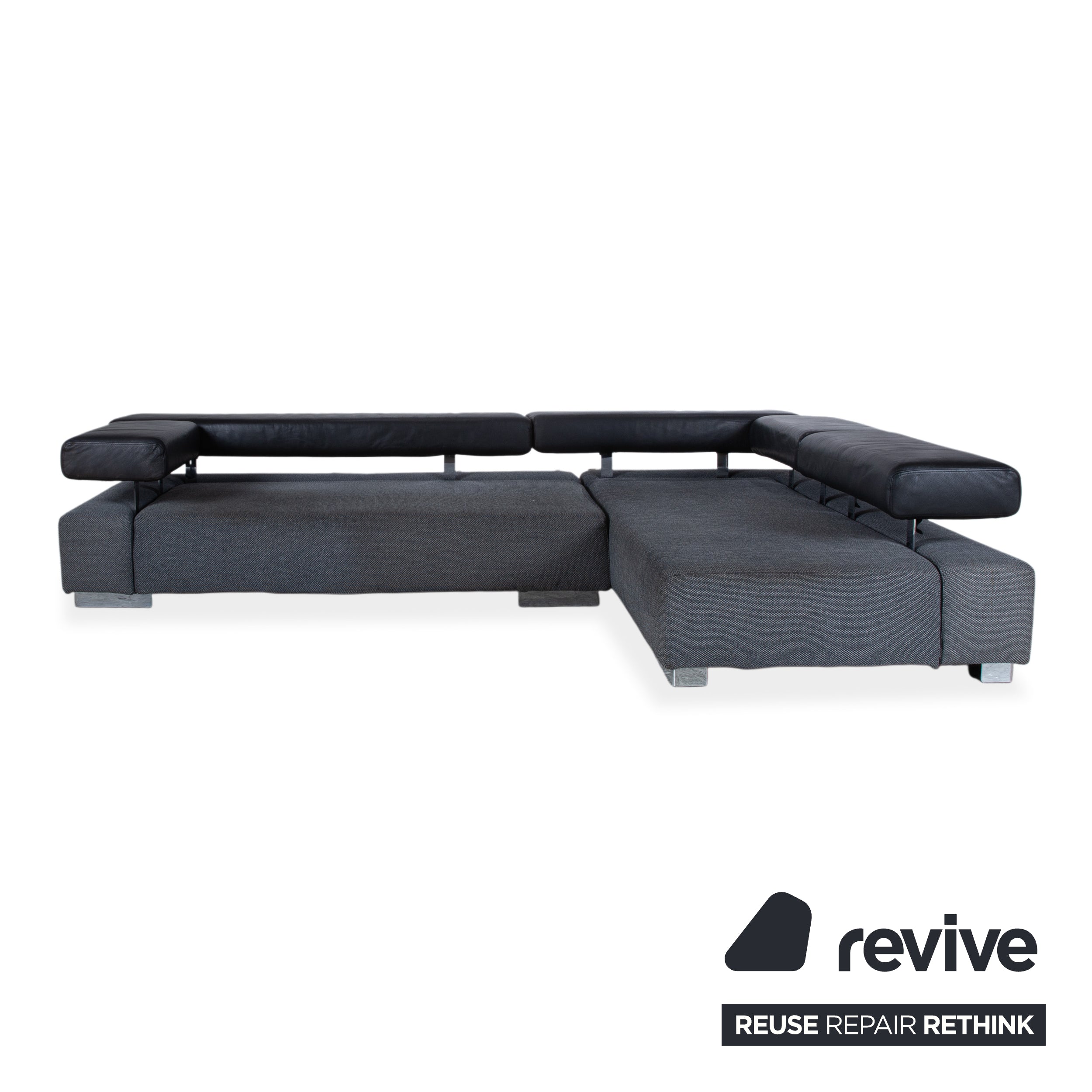 Brühl Sunrise Fabric Leather Corner Sofa Sofa Couch Manual Function