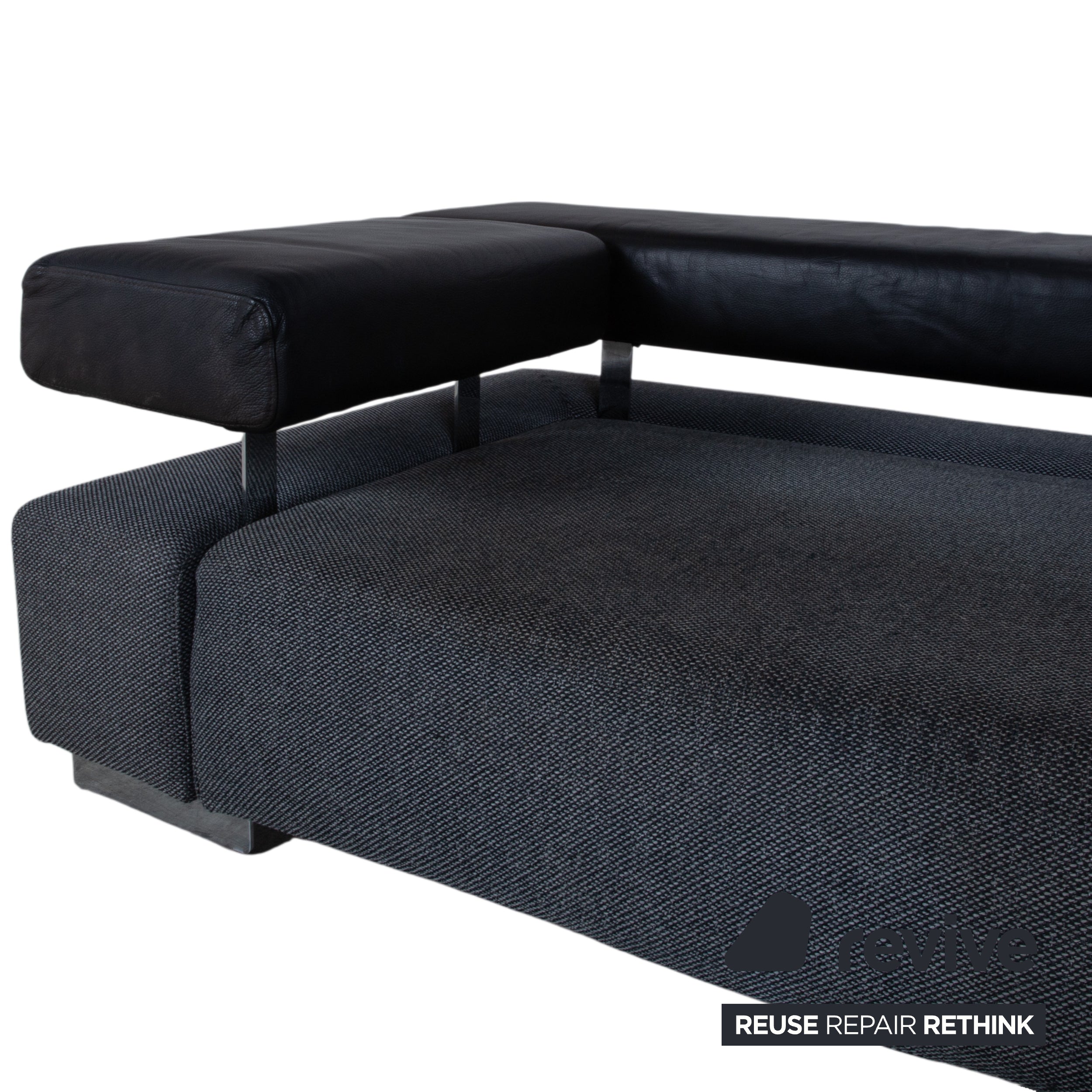 Brühl Sunrise Fabric Leather Corner Sofa Sofa Couch Manual Function