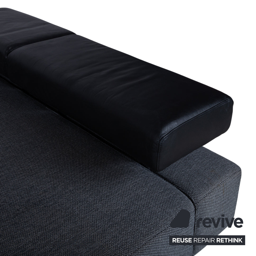 Brühl Sunrise Fabric Leather Corner Sofa Sofa Couch Manual Function