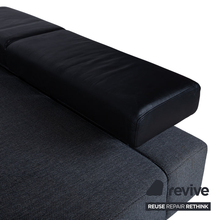 Brühl Sunrise Fabric Leather Corner Sofa Sofa Couch Manual Function