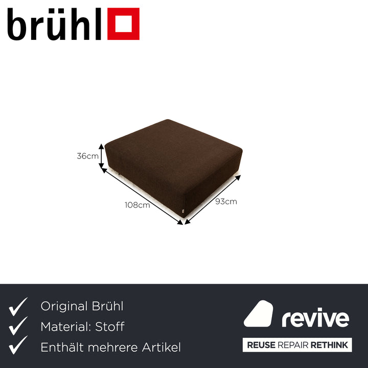 Brühl Sunrise fabric sofa set brown manual function corner sofa stool sofa couch