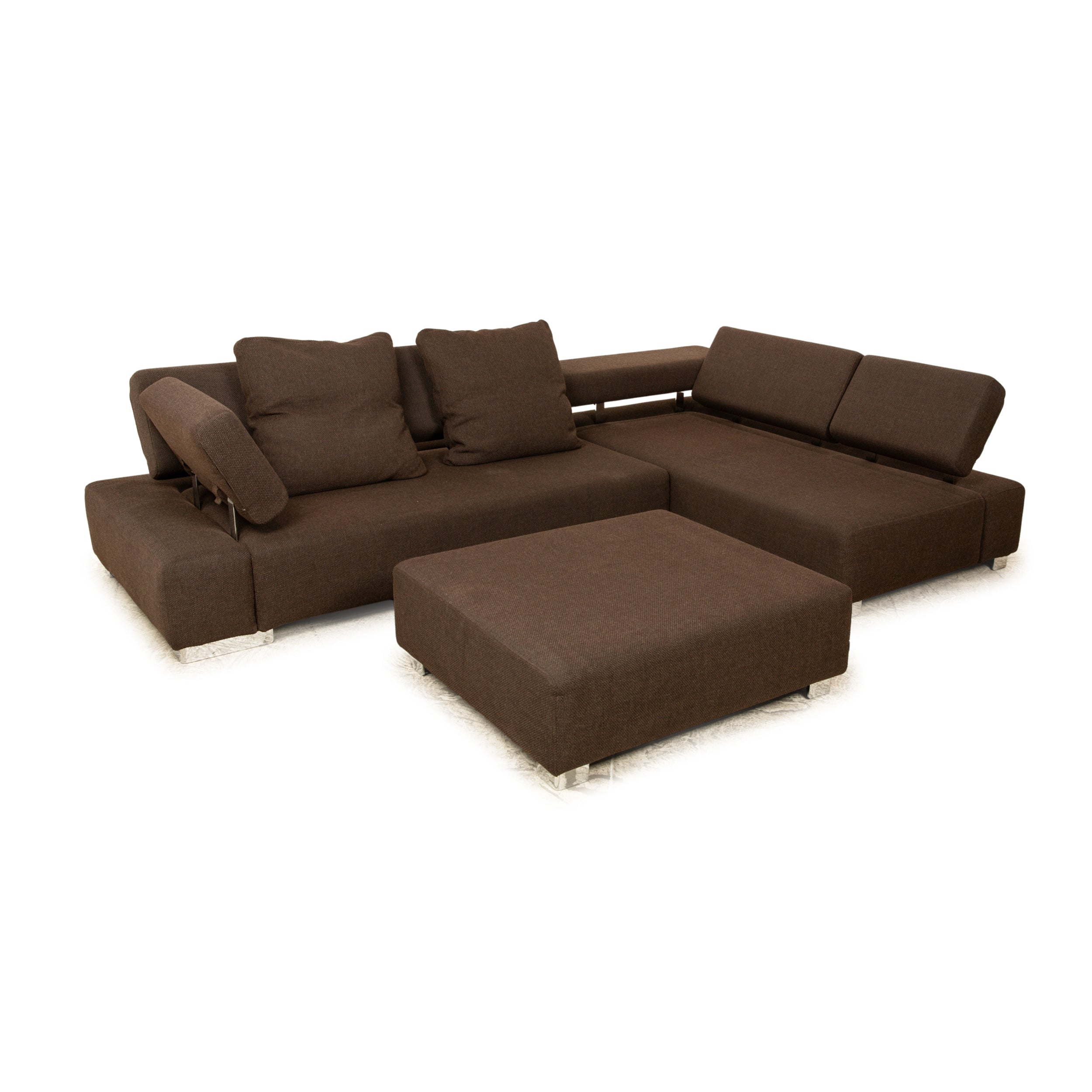 Brühl Sunrise fabric sofa set brown manual function corner sofa stool sofa couch