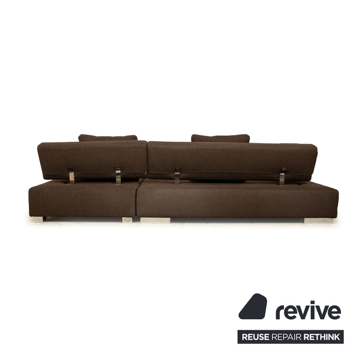 Brühl Sunrise fabric sofa set brown manual function corner sofa stool sofa couch