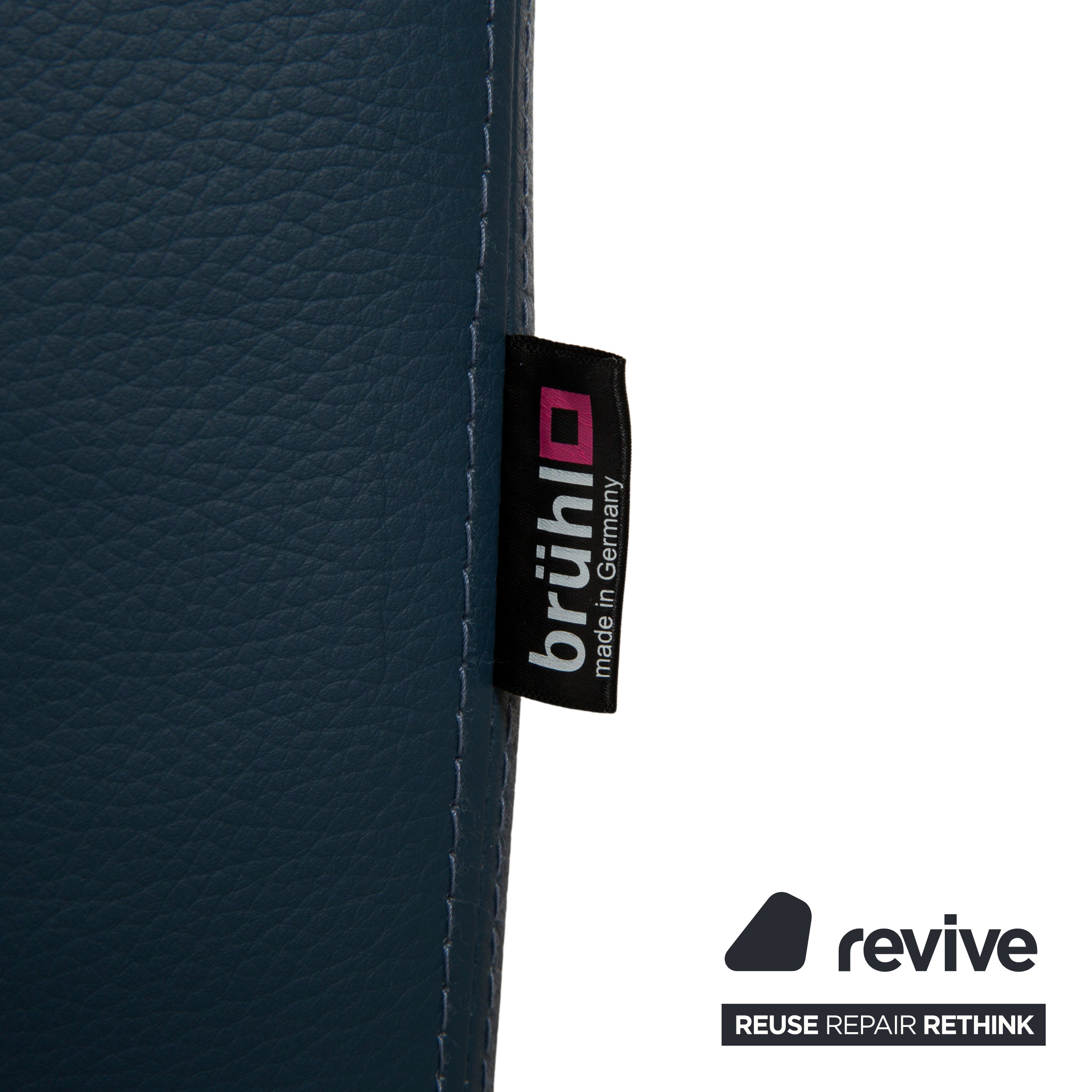 Brühl Tomo Leder Zweisitzer Blau manuelle Funktion Sofa Couch