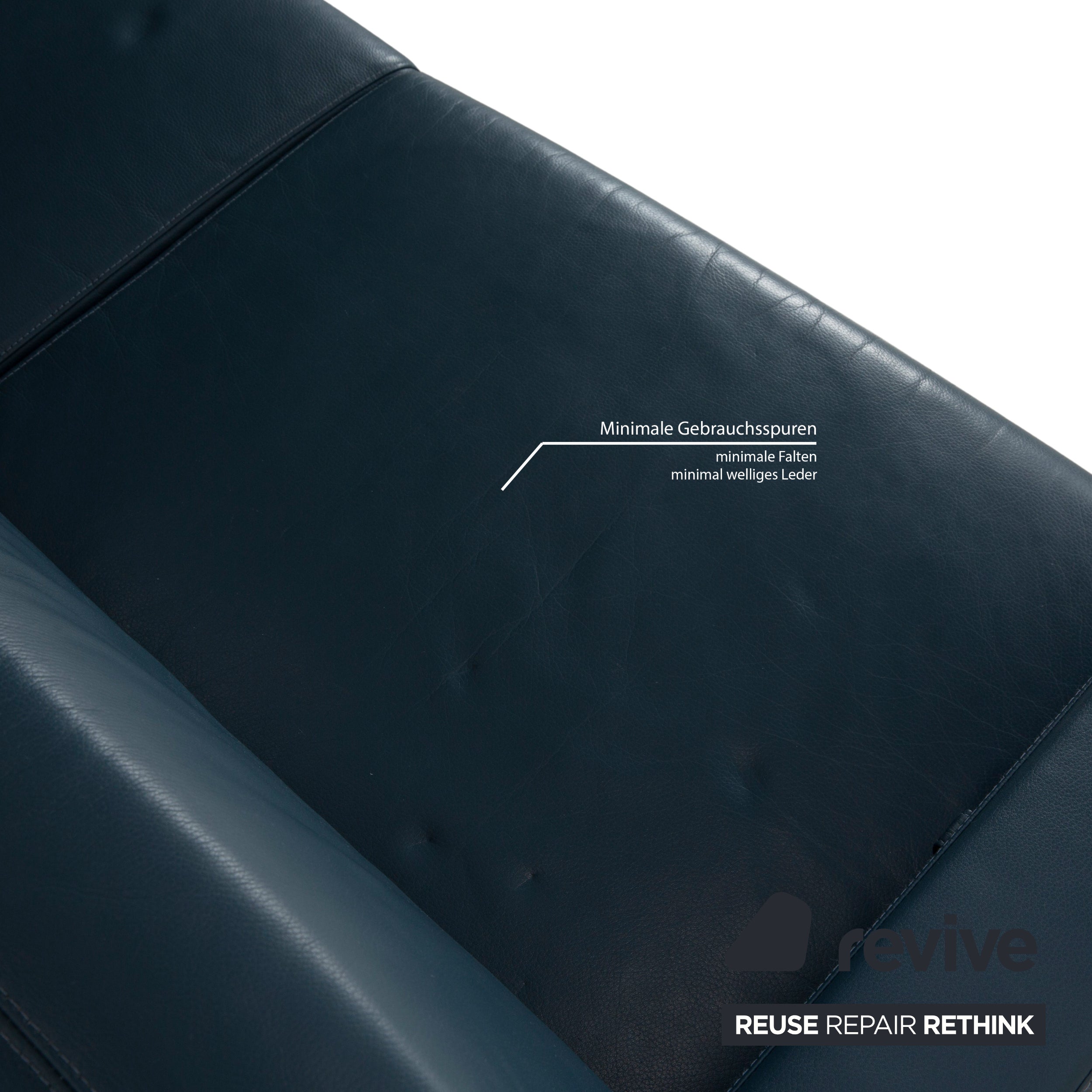 Brühl Tomo Leder Zweisitzer Blau manuelle Funktion Sofa Couch