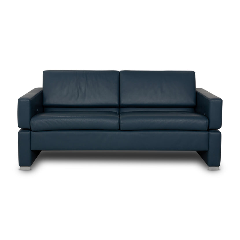 Brühl Tomo Leder Zweisitzer Blau manuelle Funktion Sofa Couch