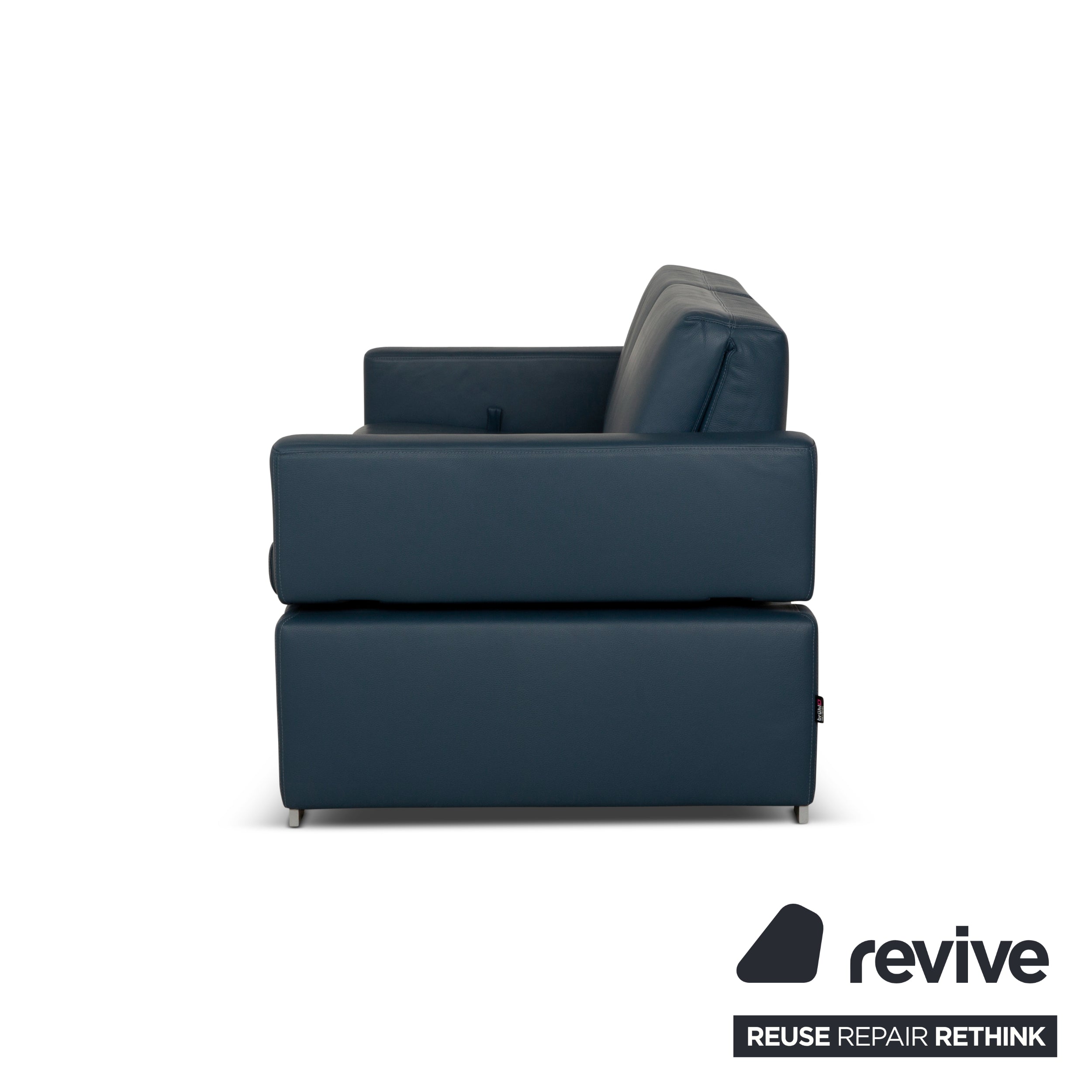 Brühl Tomo Leder Zweisitzer Blau manuelle Funktion Sofa Couch