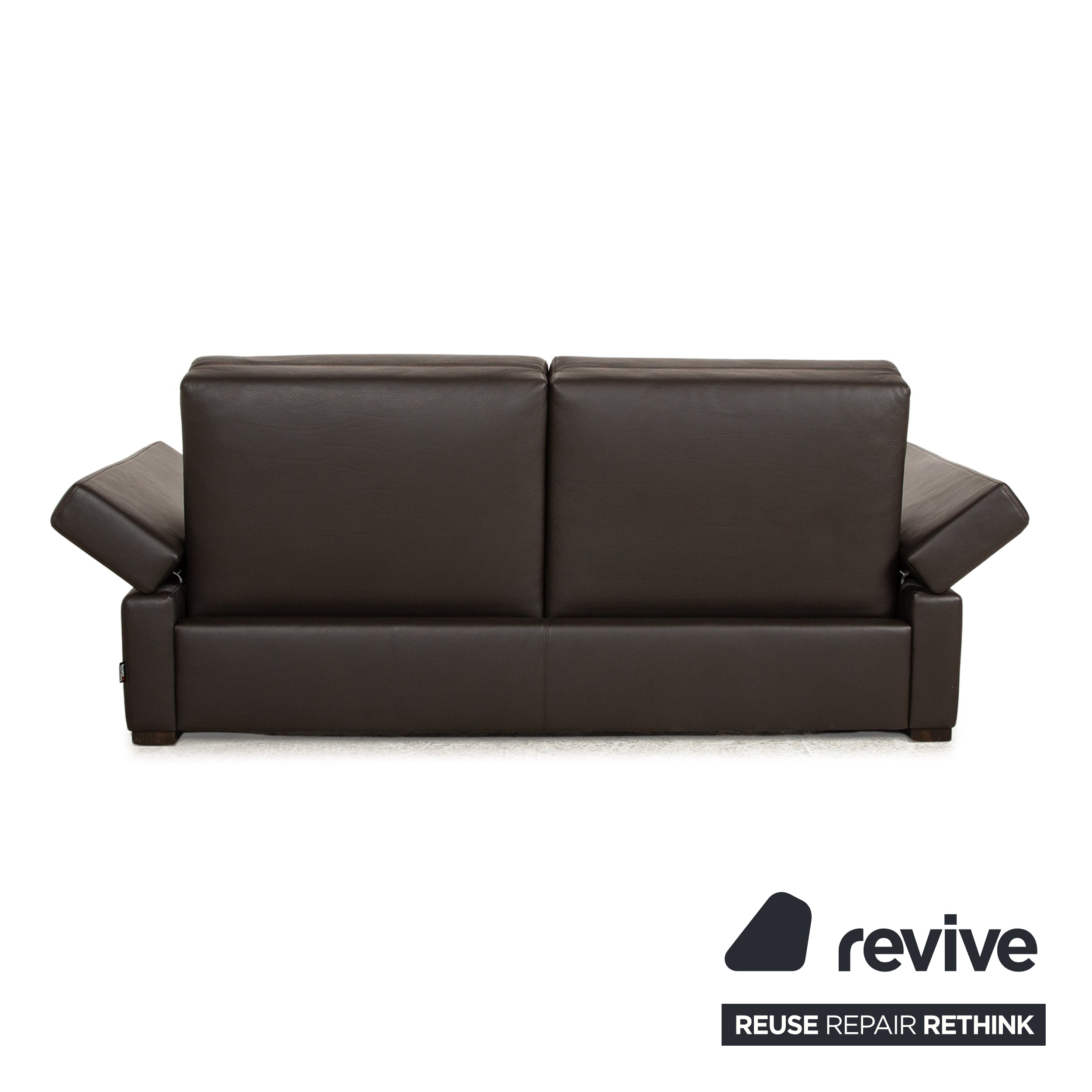 Brühl Tomo Leather Two Seater Brown Manual Function Sofa Couch