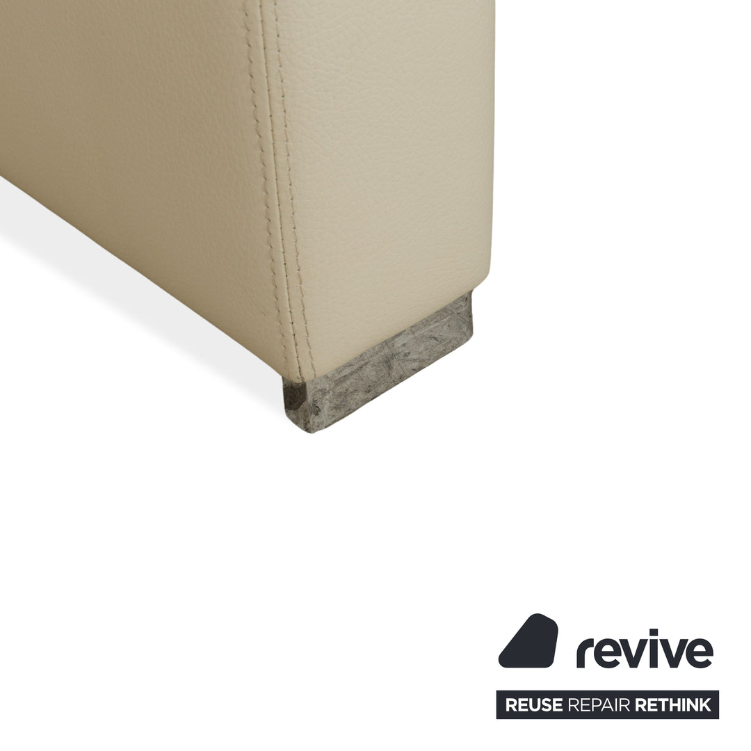 Brühl Tomo Leder Zweisitzer Creme manuelle Funktion Sofa Couch