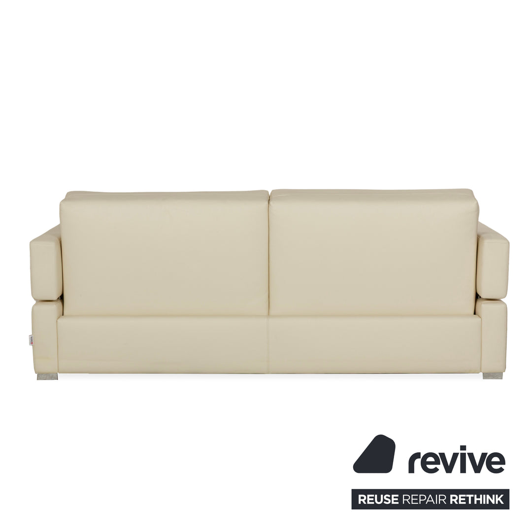 Brühl Tomo Leder Zweisitzer Creme manuelle Funktion Sofa Couch