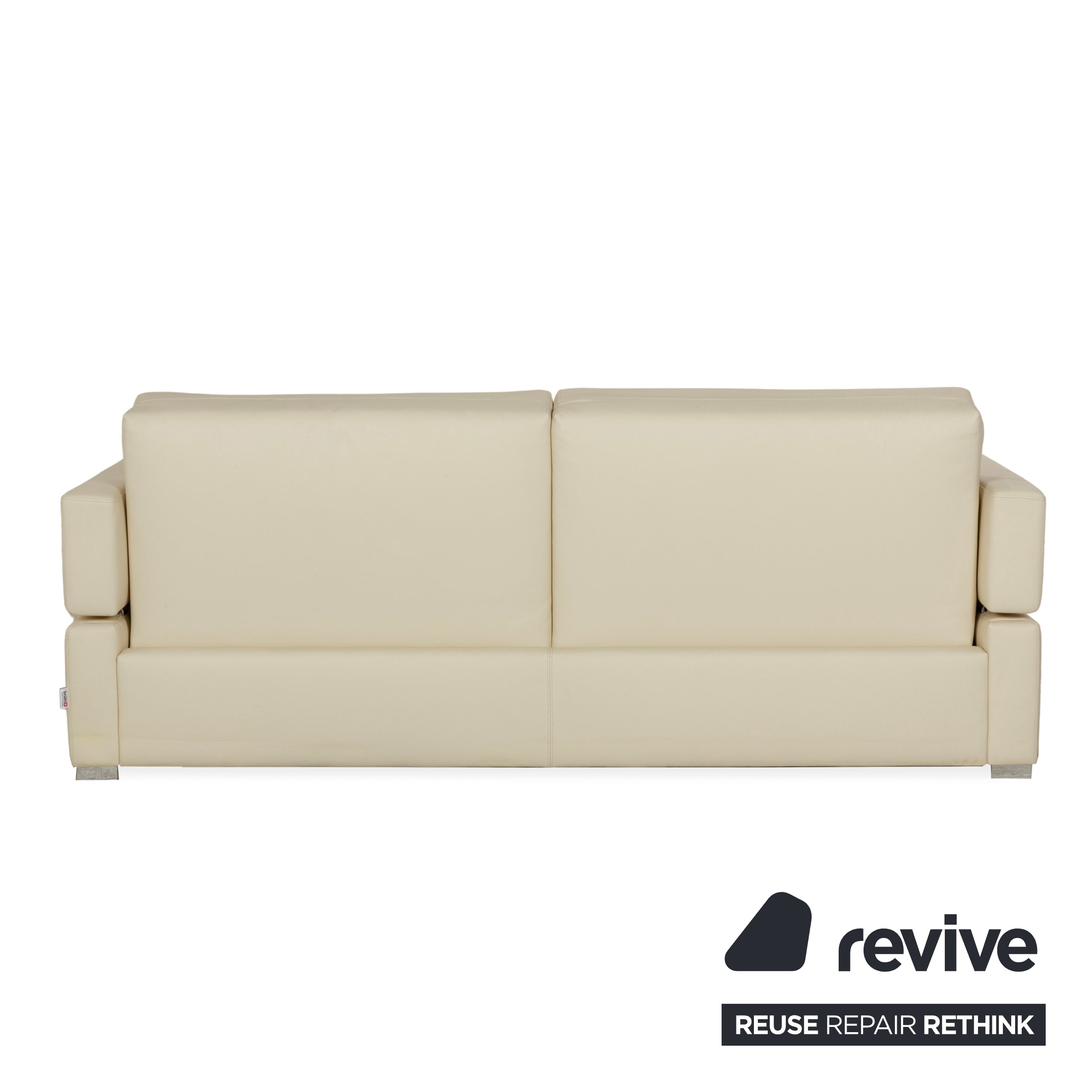 Brühl Tomo Leder Zweisitzer Creme manuelle Funktion Sofa Couch