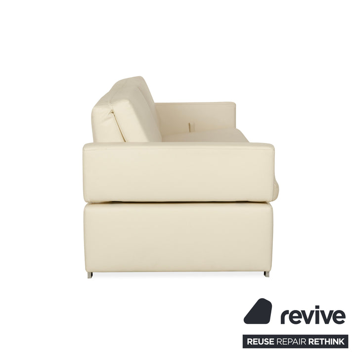 Brühl Tomo Leder Zweisitzer Creme manuelle Funktion Sofa Couch