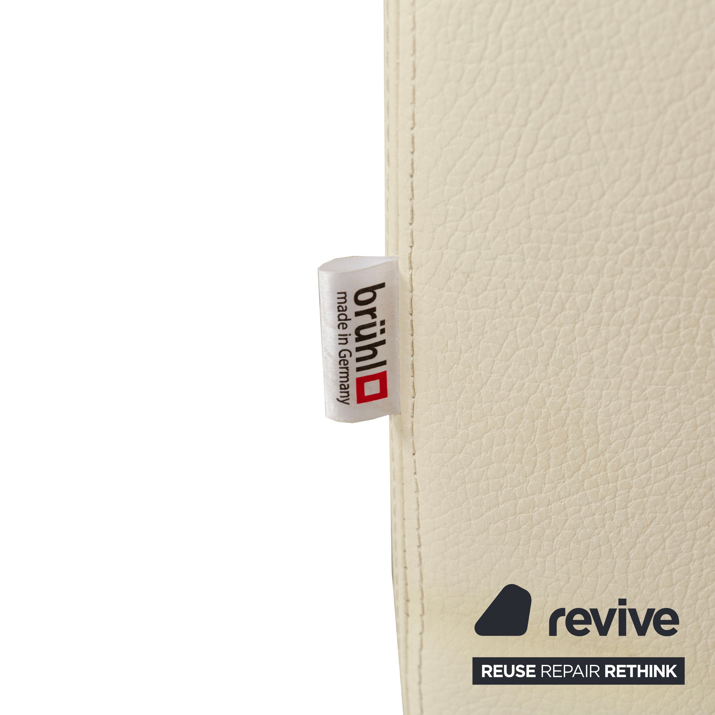 Brühl Tomo Leder Zweisitzer Creme manuelle Funktion Sofa Couch