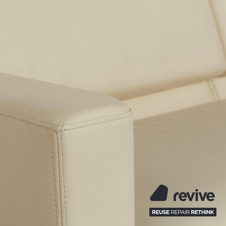 Brühl Tomo Leder Zweisitzer Creme manuelle Funktion Sofa Couch