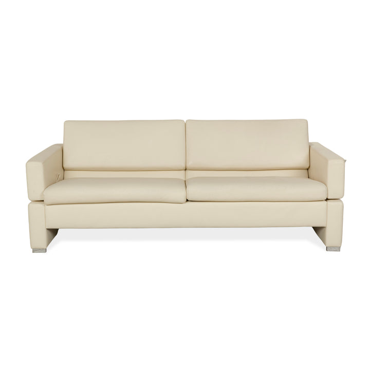 Brühl Tomo Leder Zweisitzer Creme manuelle Funktion Sofa Couch