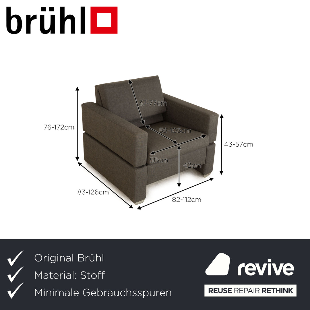 Brühl Tomo fabric armchair grey manual function