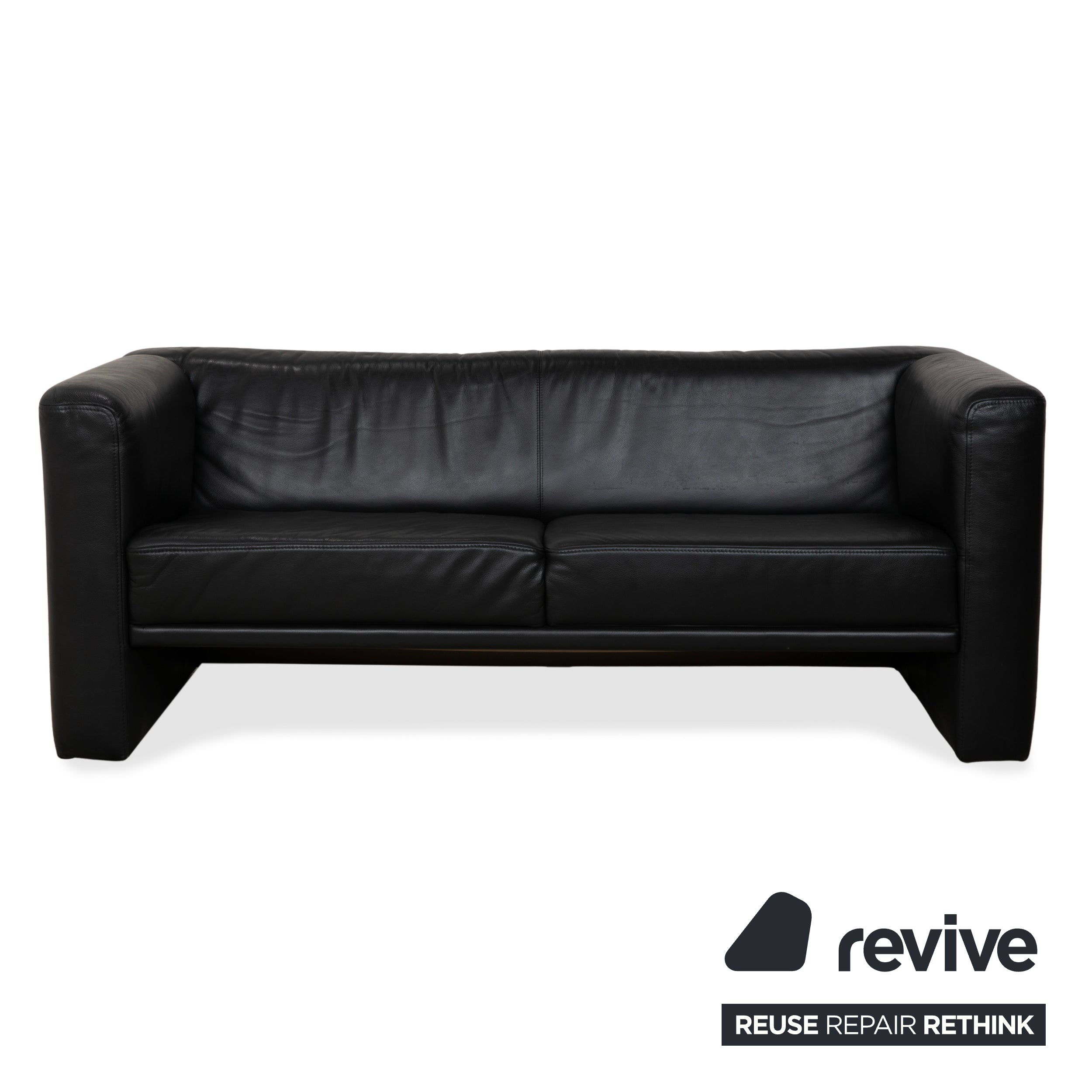 Brühl Visavis Leder 2x Zweisitzer Schwarz Sofa Couch