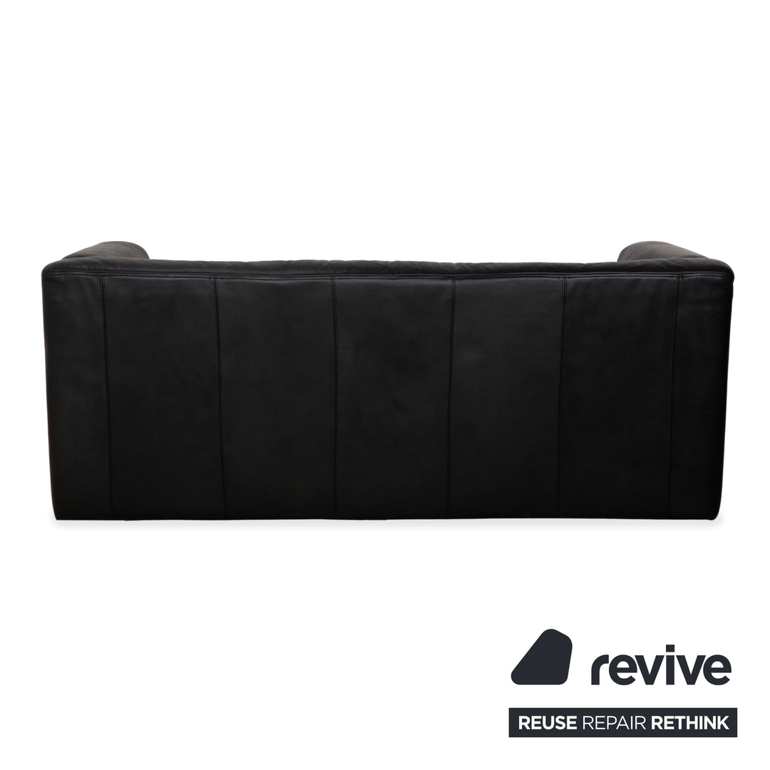 Brühl Visavis Leather 2x Two-Seater Black Sofa Couch