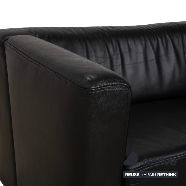 Brühl Visavis Leder 2x Zweisitzer Schwarz Sofa Couch