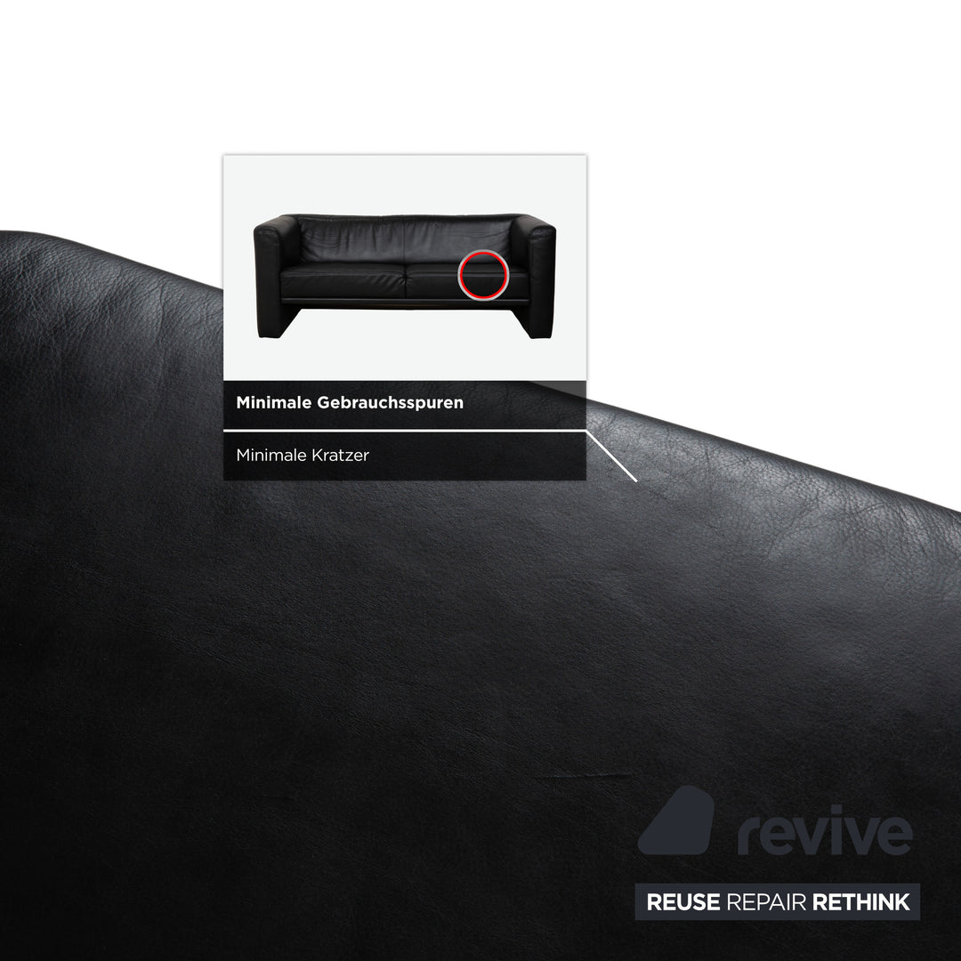 Brühl Visavis Leder 2x Zweisitzer Schwarz Sofa Couch