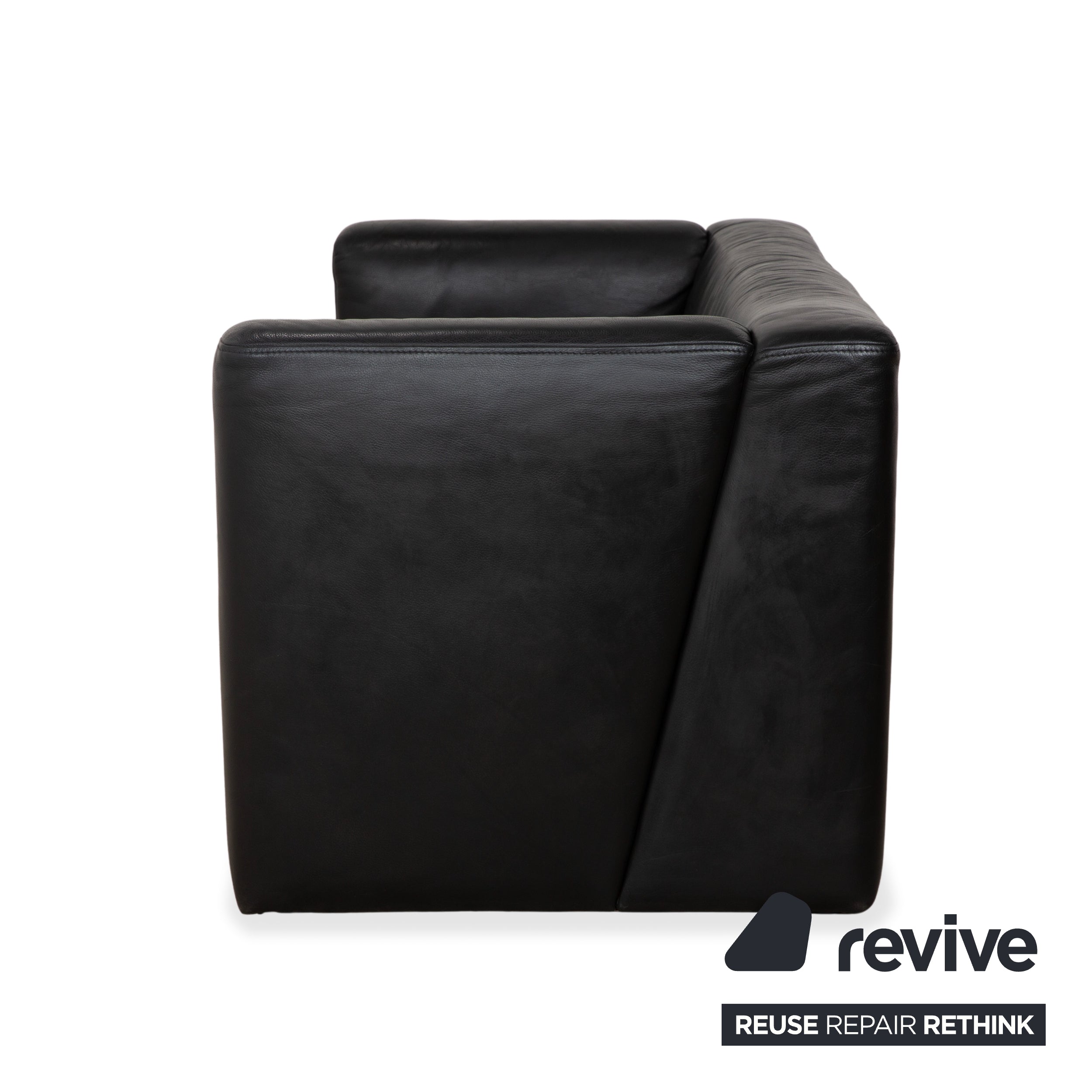 Brühl Visavis Leder 2x Zweisitzer Schwarz Sofa Couch