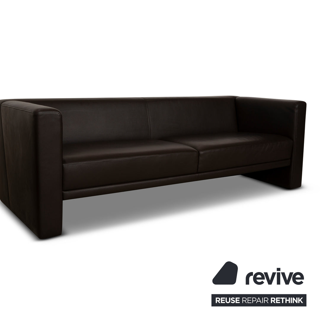 Brühl Visavis Leder Dreisitzer Braun Sofa Couch