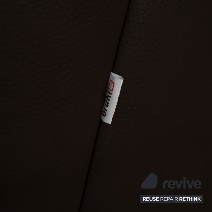 Brühl Visavis Leather Three-Seater Brown Sofa Couch