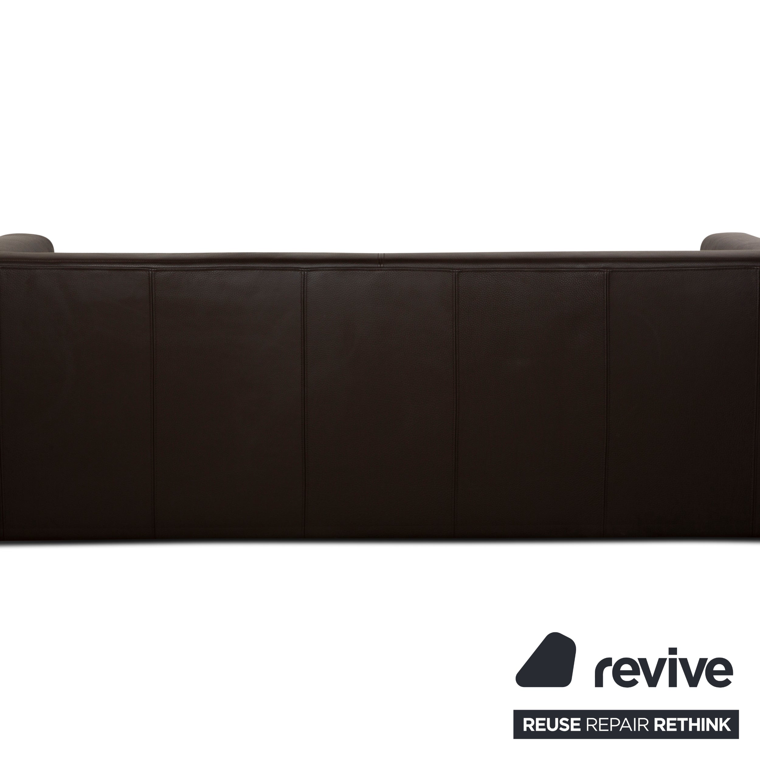 Brühl Visavis Leather Three-Seater Brown Sofa Couch