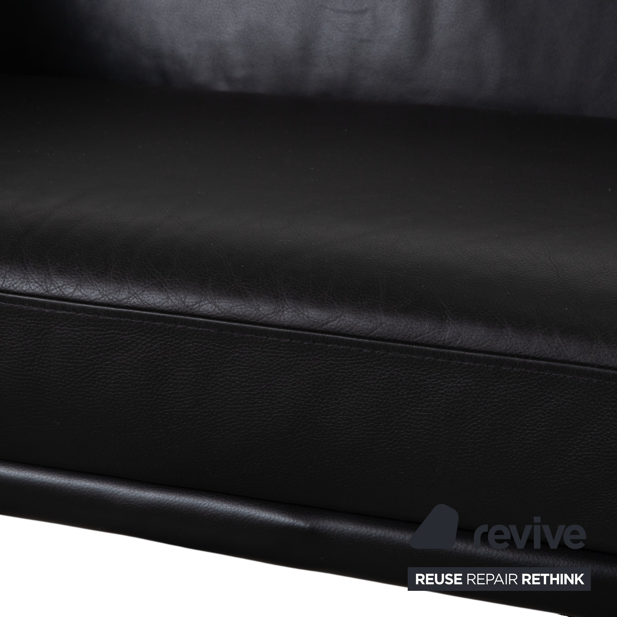 Brühl Visavis Leder Dreisitzer Schwarz Sofa Couch