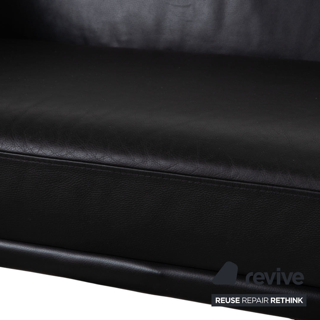 Brühl Visavis Leder Dreisitzer Schwarz Sofa Couch