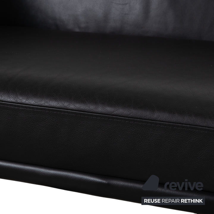 Brühl Visavis Leder Dreisitzer Schwarz Sofa Couch