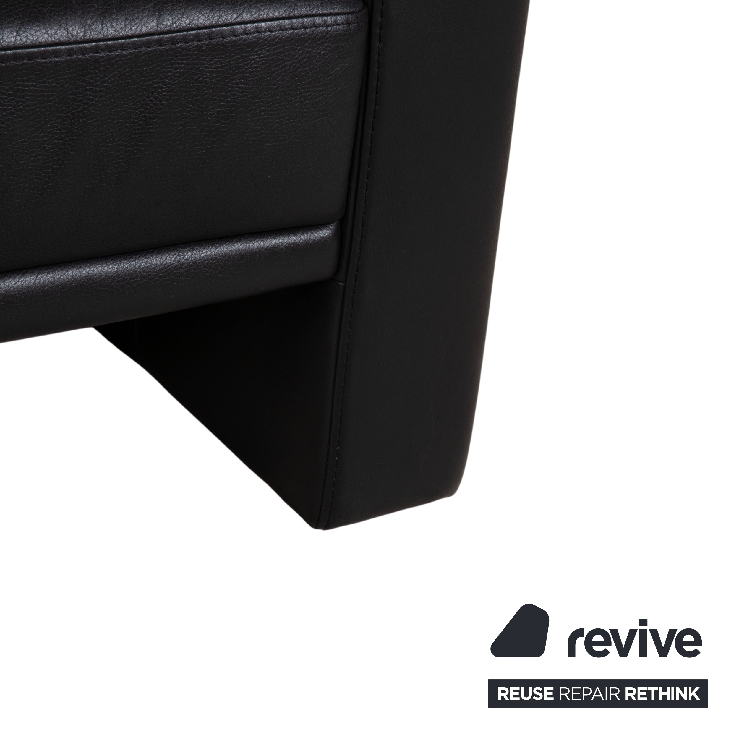 Brühl Visavis Leder Dreisitzer Schwarz Sofa Couch