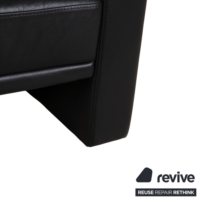 Brühl Visavis Leder Dreisitzer Schwarz Sofa Couch
