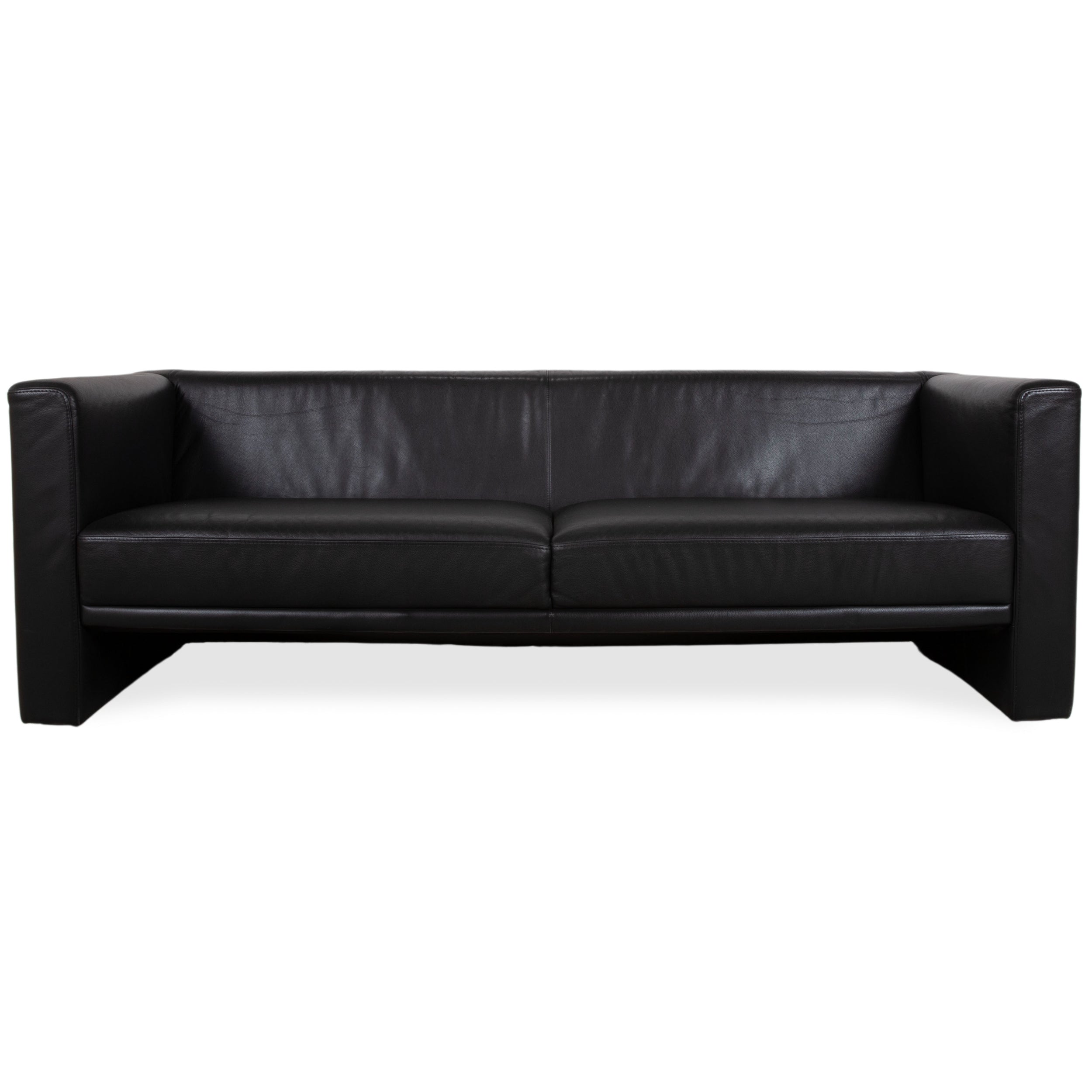 Brühl Visavis Leder Dreisitzer Schwarz Sofa Couch