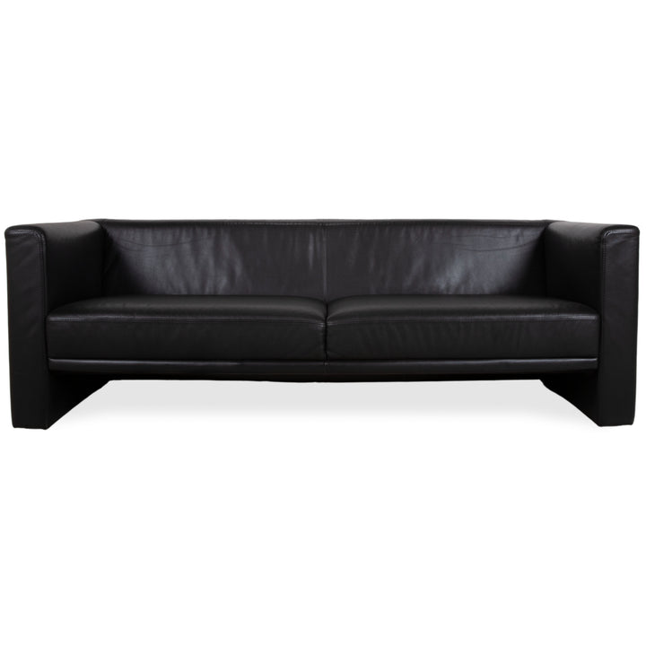 Brühl Visavis Leder Dreisitzer Schwarz Sofa Couch