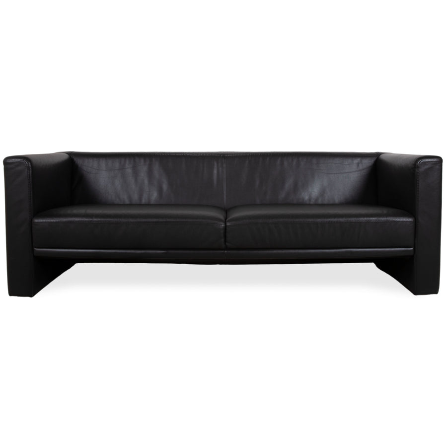 Brühl Visavis Leder Dreisitzer Schwarz Sofa Couch
