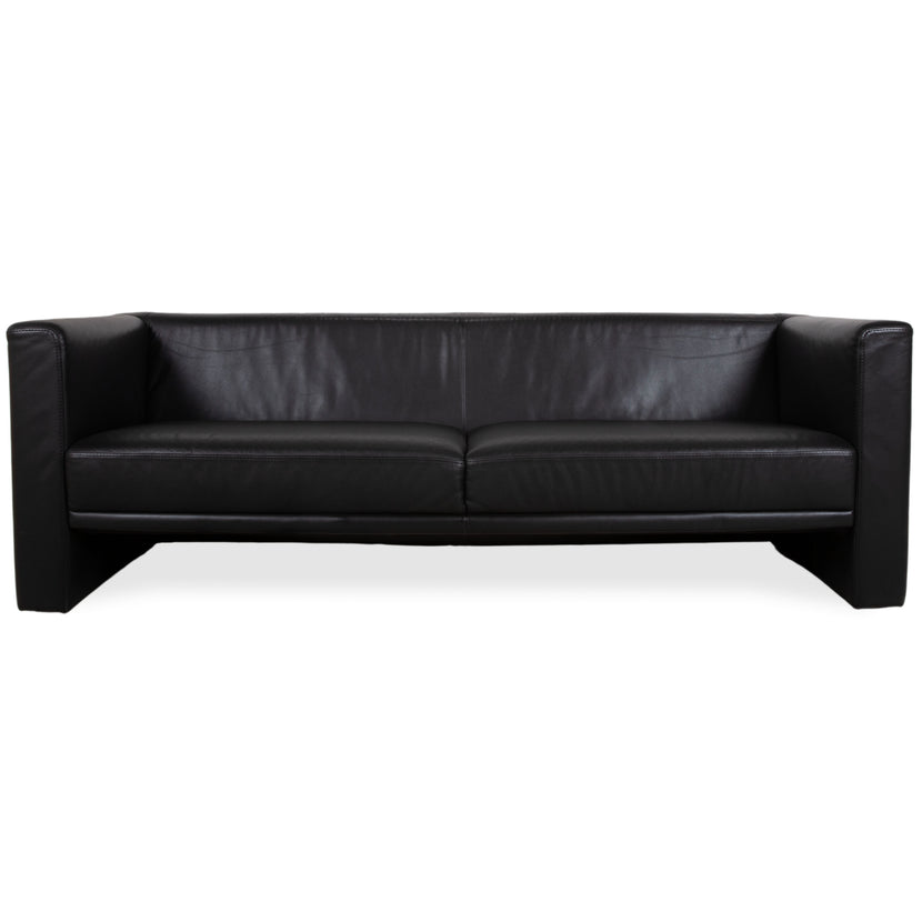 Brühl Visavis Leder Dreisitzer Schwarz Sofa Couch