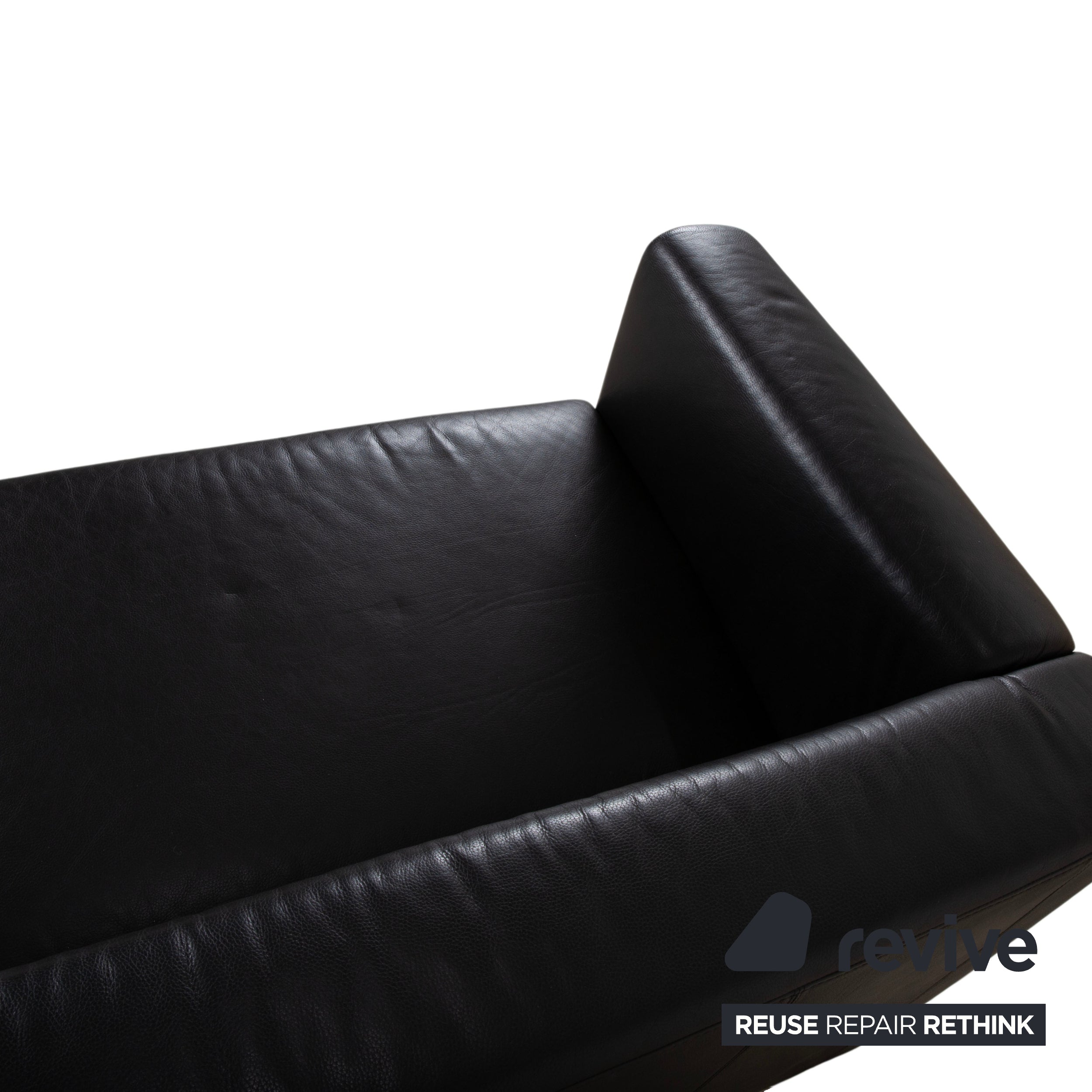 Brühl Visavis Leder Dreisitzer Schwarz Sofa Couch