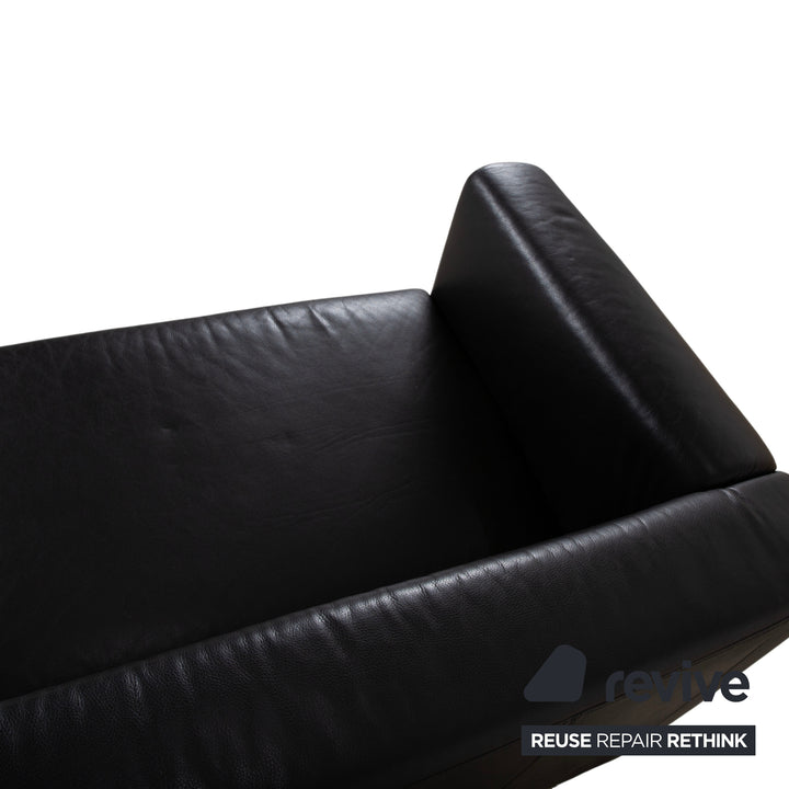 Brühl Visavis Leder Dreisitzer Schwarz Sofa Couch