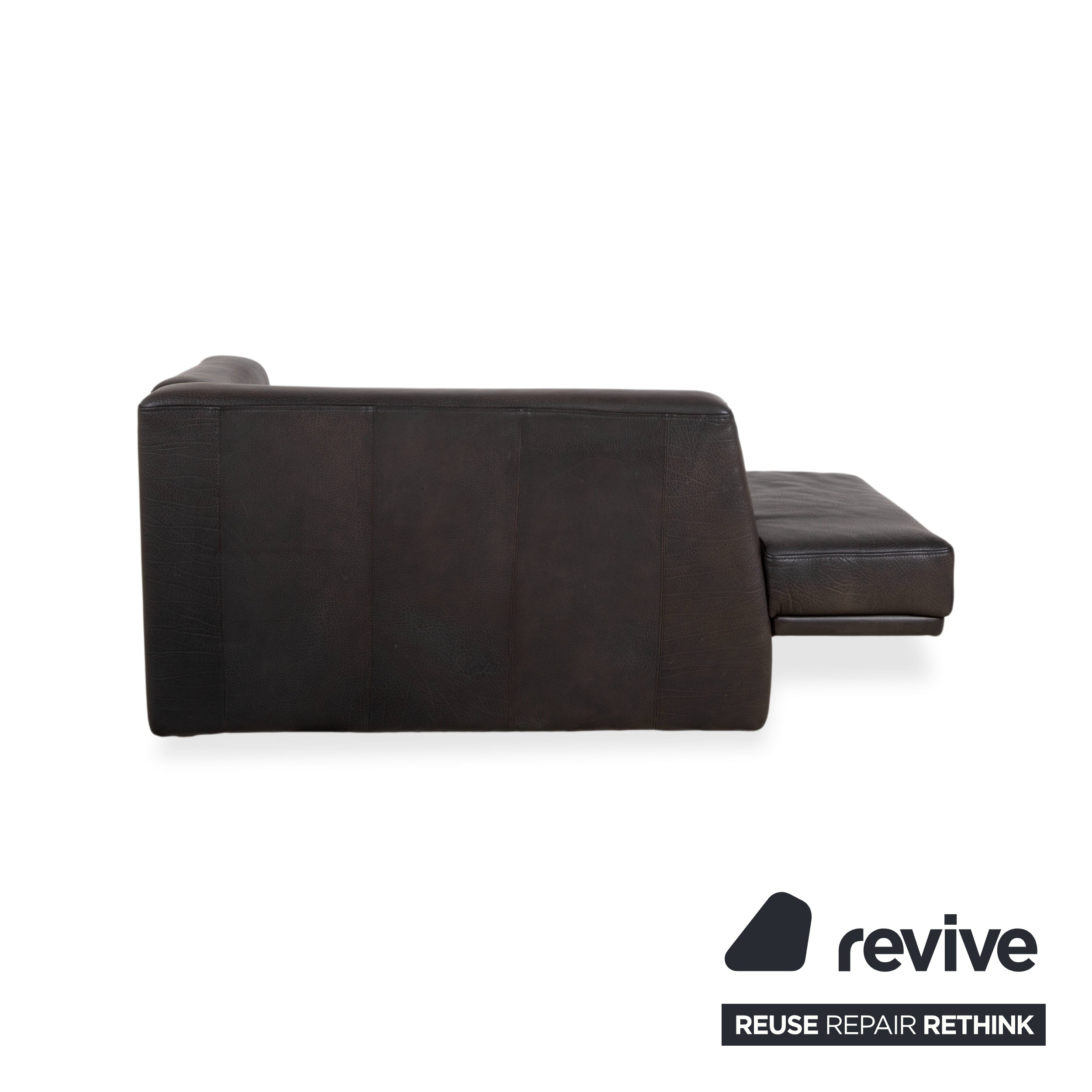 Brühl Visavis Leder Garnitur Dreisitzer Sofa Couch Liege Schwarz