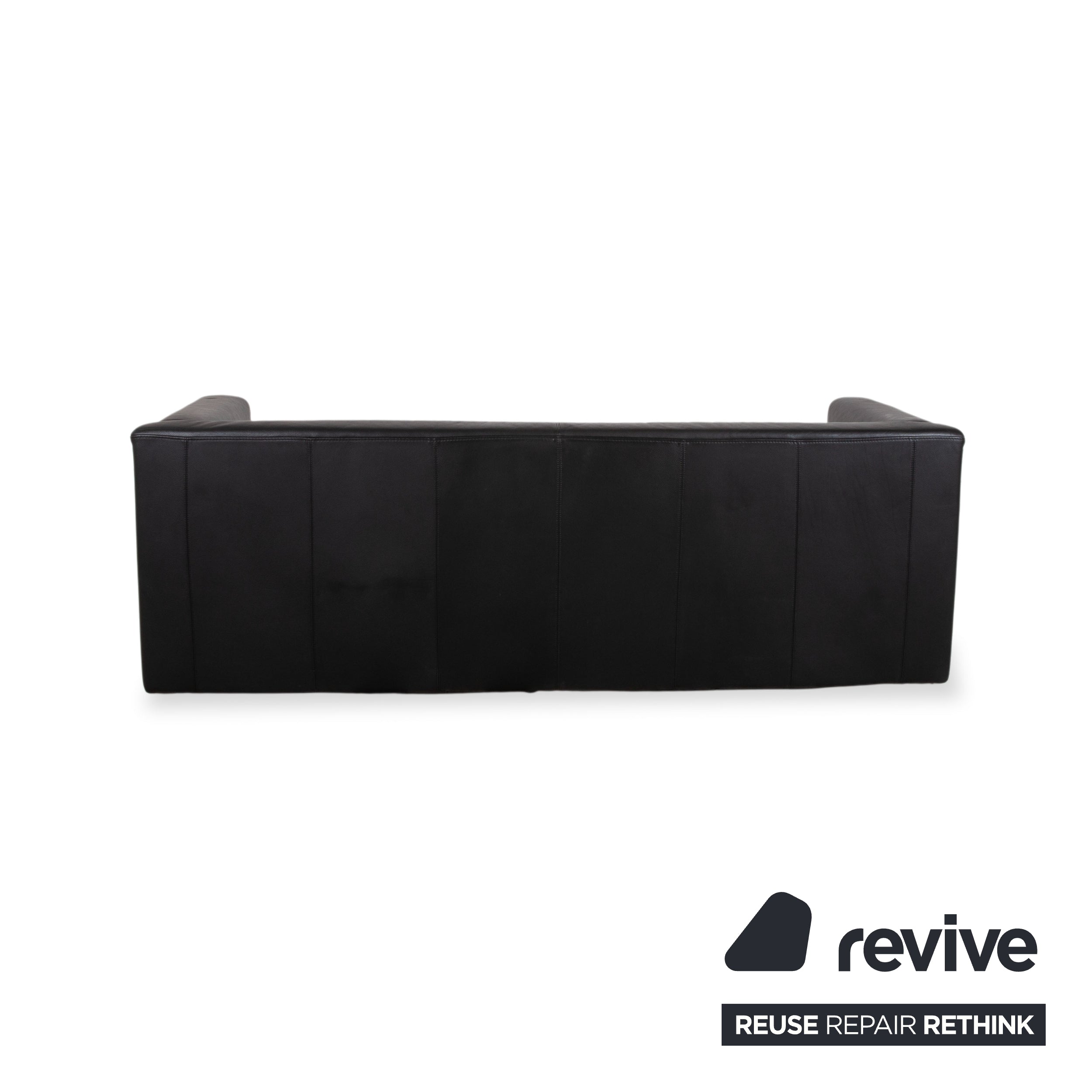 Brühl Visavis Leder Garnitur Dreisitzer Sofa Couch Liege Schwarz