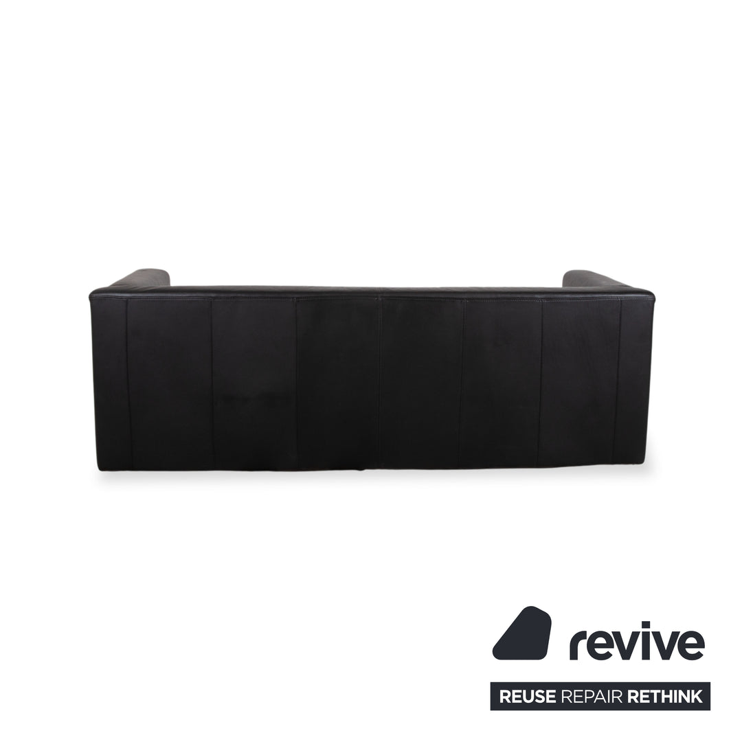 Brühl Visavis Leder Garnitur Dreisitzer Sofa Couch Liege Schwarz