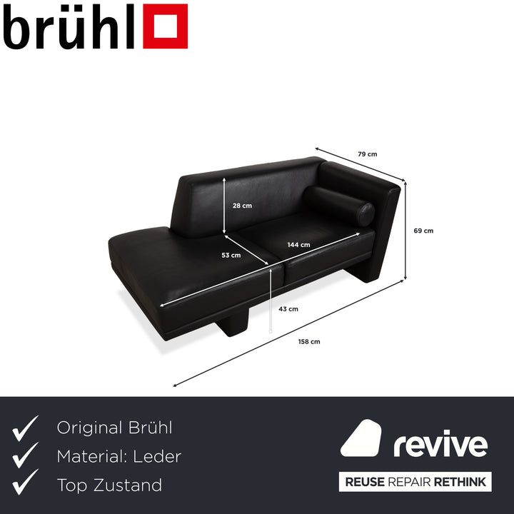 Brühl Visavis Leder Liege Schwarz