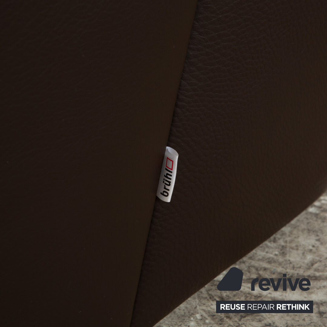 Brühl Visavis Leather Armchair Brown