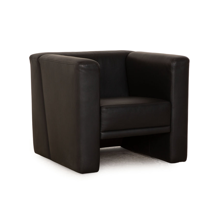 Fauteuil en cuir Brühl Visavis noir