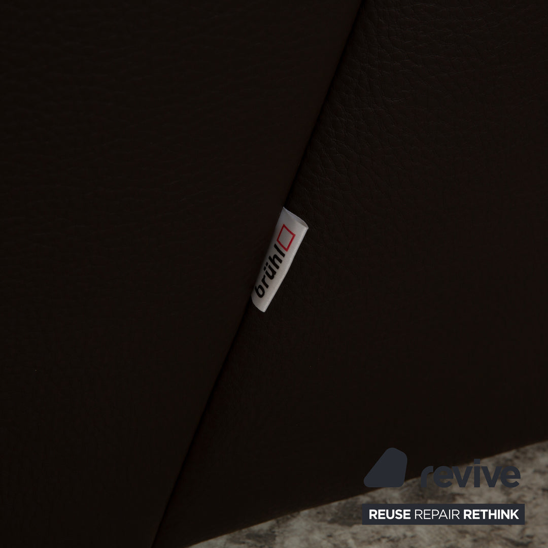 Brühl Visavis Leder Zweisitzer Braun Sofa Couch