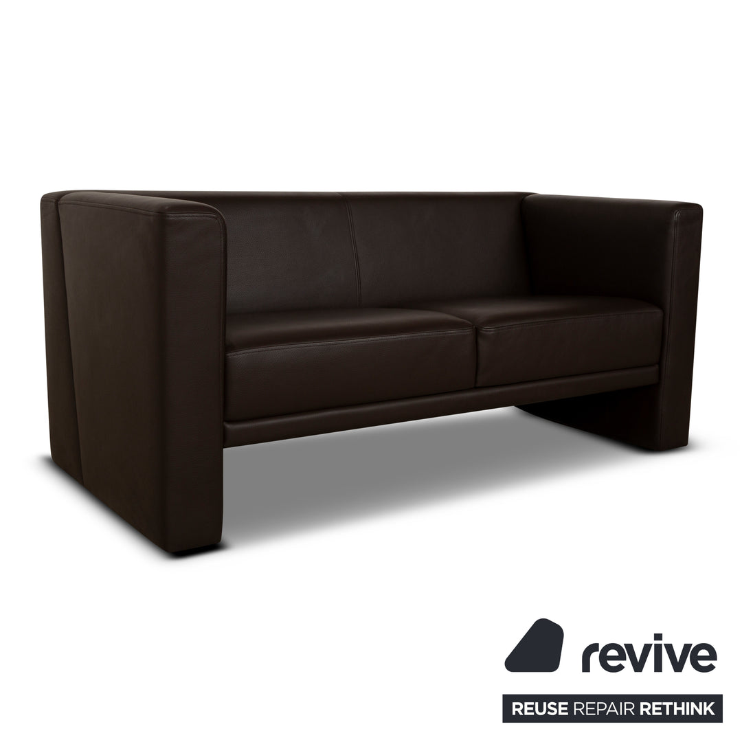 Brühl Visavis Leather Two-Seater Brown Sofa Couch